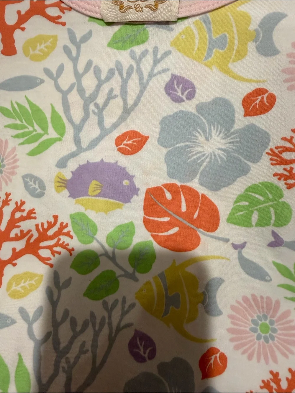 Girls' Coral & Floral Short Sleeve Dress